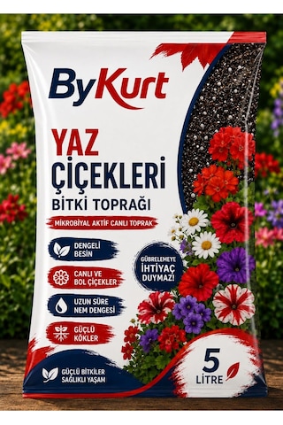 Yaz Çiçekleri Bitki Toprağı 5 Litre Cocopeat Perlit Pomza İçerikli Balkon Bahçe Saksı Toprağı