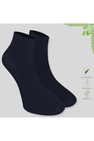 Kral Socks Erkek Patik Bambu Kabartma Desenli Dikişsiz Parfümlü Kısa Çorap 3'lü Siyah