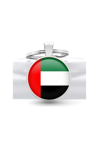 Tamgacrafts Birleşik Arap Emirlikleri United Arab Emirates Bayrağı Metal Anahtarlık Ülke Temalı Hediyelik Çok Renkli