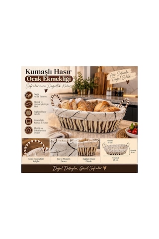 Oval Kumaşlı Hasır Ekmek Sepeti Kulplu Şık Sunum Ve Ocak Ekmekliği Ekru Oval Kumaşlı Hasır Ekmek Sepeti Kulplu Şık Sunum Ve Ocak Ekmekliği Ekru