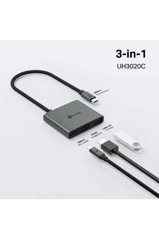 Tp-lınk Uh3020c Usb Type C 3-port Hub Hdmı+usb3.0+pd100w -217000