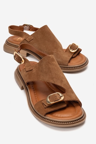 Luvishoes Cruel Taba Süet Hakiki Deri Kadın Sandalet
