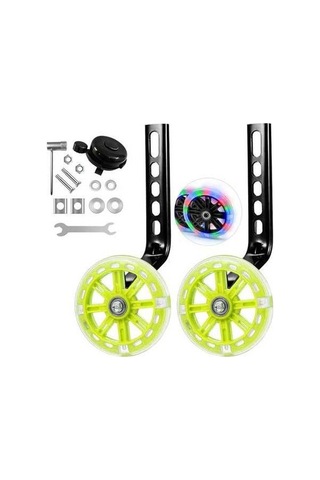 Ebitda Xindoker 12-20 İnç Bisikletler İçin Ayarlanabilir Eğitim Tekerlekleri - Sessiz Denge Tekerleği Seti Sarı/ Sarı