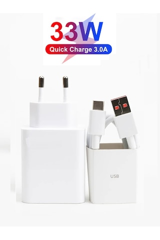 Casper Vıa X40 X30 Plus Uyumlu 33w Süper Hızlı Şarj Aleti Seti Şarj Adaptörü Ve Usb To Type-c Kablo -