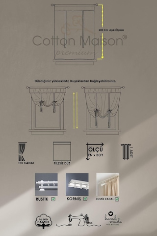 Potlu Tül Perde Provence Fırfırlı Rose Lila