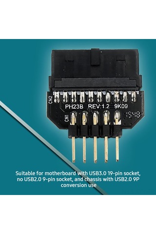 Yaleker Ph23b Anakart Usb3.0 19pin'den Usb2.0 9p'ye Ön Panel Bağlantı Adaptörü Siyah