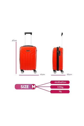 Vegmann Vela Kırmızı Orta Boy Valiz Kırmızı