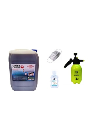 Unico Cleaner Klima Temizleme Sıvısı 5 L + Klima Su Pompası 2 L + Maske