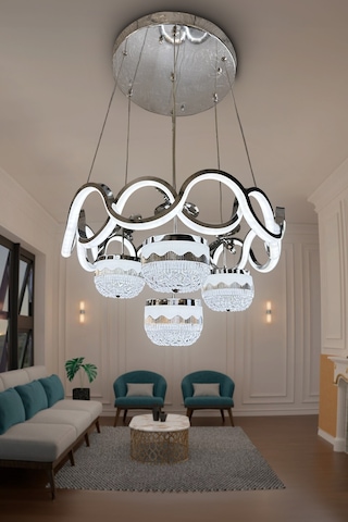 Sefa Model Taç Top 4 Toplu İthal Led Avize - - Kumandalı / Krom Krom