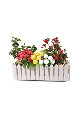 - Askılı Balkon Saksı Kirli Beyaz 9 Litre Askı Aparatlı Beyaz