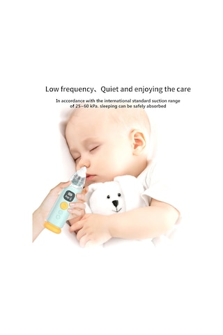 Vkemall Yeşil Bebek Elektrikli Burun Emici, 3 Seviye Emme, Ters Akış Engeli, Sakinleştirici Müzik Ve Işıklı, 3 Silikon Uç İle Usb Şarjlı Bx002