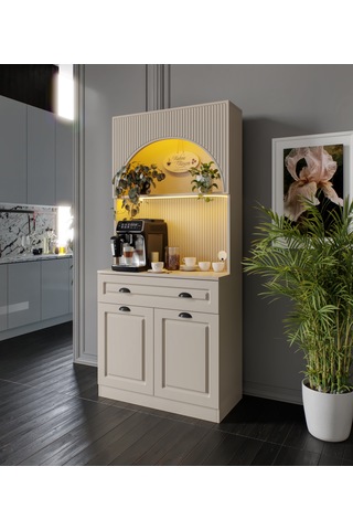 Siena Kum Beji Mini 90 Cm Komple Mdf Led Aydınlatmalı Kahve Köşesi