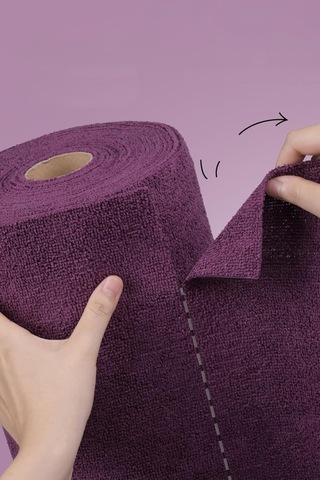 Çok Amaçlı Rulo Mikrofiber Temizlik Bezi 30x30 75 Yapraklı Koyu Mor Mor