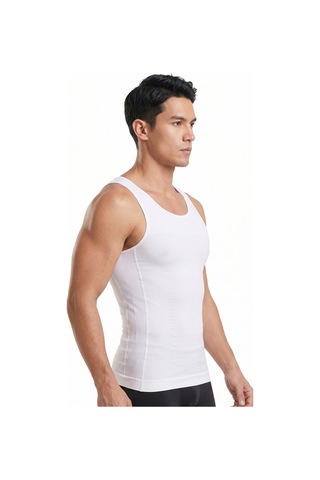 Fitformgiyim Fitform Erkek Atlet Korse Ultra Göğüs Toplayıcı Jinekorse Göbek Toparlayıcı Dik Duruş Korse Beyaz