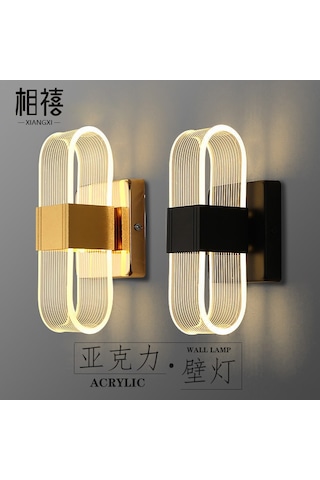 Yifomall 18w 3 Renkli Led Duvar Lambası - Akrilik, Gold, Tek Kafa - Yatak Odası, Otel Koridor - Kolay Kullanım, Dayanıklı Malzeme Altın