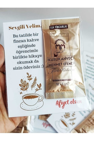 Okul Veli Hediyesi Tatil Hediyesi Kartlı Kahve 10 Adet