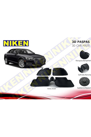 Audi A4 3D Havuzlu Paspas 2016+ B9 Niken