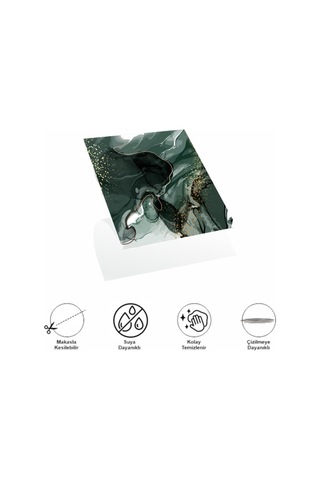 Decohandy Pvc Duvar Karosu 30x30cm 4'lü Paket - Zümrüt 0,36m2