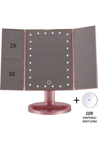 Land Of Myth Hd Zoom 24 Şerit Led Işıklı Makyaj Aynası Gold