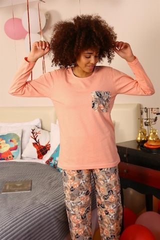 Akbeniz Kadın Uzun Kol Penye Pijama Takım 4196 - M Yavruağzı