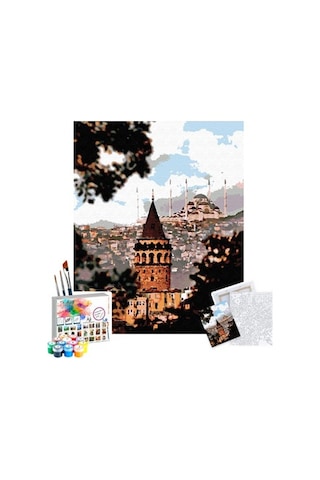 Sayılarla Boyama Seti 40 X 50 Cm Tuval Şasesine Gerili Istanbul