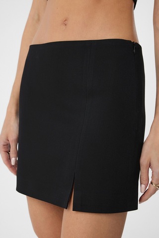 Antioch Yırtmaçlı Kadın Mini Etek Siyah