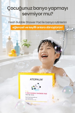 Çocuklara Özel, Yumuşak Peeling Etkili Köpüklü Duş Pedi Atopalm Fresh Bubble Shower Pad Set 5adet
