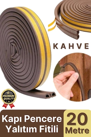 Güçlü Kendinden Yapışkanlı Kapı Pencere Soğuk Hava Geçirmez Yalıtım İzolasyon Kahve Fitil 20 Metre Diğer