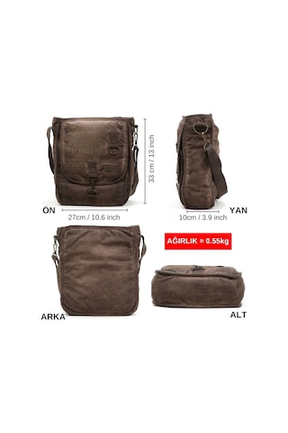 Oldcottoncargo Old Cotton 8184 Salaş Kanvas Omuz Postacı Laptop Okul Çantası Kahverengi