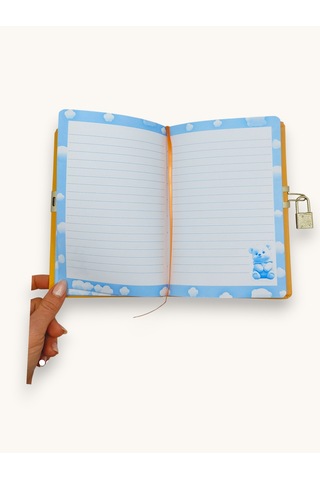 Sevimli Kutup Ayısı Hatıra Defteri Günlük Kilitli Defter 80 Yaprak -turuncu