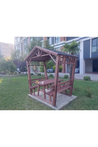 Ahşap Gölgelik Kamelya Pergola P5 Maun