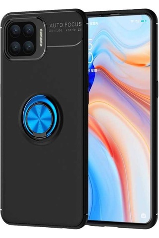 Oppo Reno 4 Lite Kılıf Yüzüklü Magnetli Ravel Case