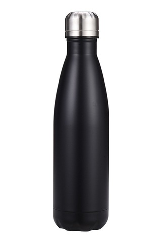 500ml Çift Duvar Paslanmaz Çelik Su Şişesi Termos Şişe Sıcak Ve Soğuk Tutun Yalıtımlı Vakum Şişesi Spor Siyah Diğer