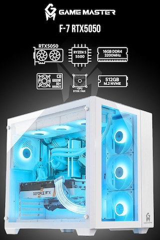 Game Master F7 R5-5500 16 GB 512 GB NVME SSD 8 GB RTX5050 Dos Masaüstü Oyuncu Bilgisayarı