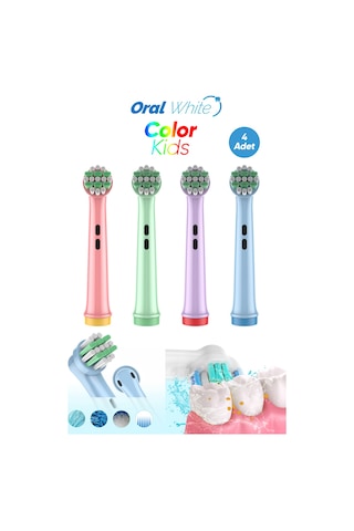 Color Kids Çocuklara Özel Hassas Oral-B Uyumlu Yedek Başlık 4 Adet