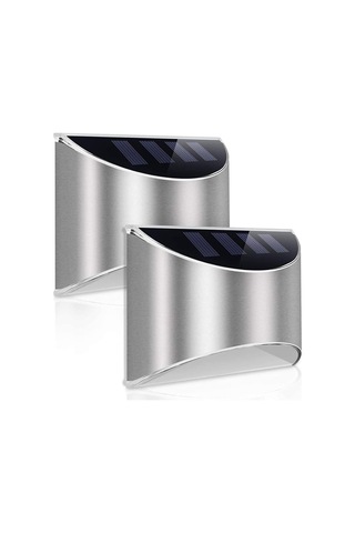 Güneş Enerjili Dış Mekan Işıkları 2'li Paket Led Güneş Enerjili Lamba Kablosuz Aydınlatma Su Geçirmez Duvar Lambası Bahçe, Teras, Bahçe İçin