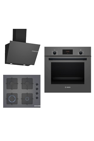 Bosch HBF512BH1T-POP6C9P30O-DWK66PJ70T Ankastre Gri 3 Lü Set 308