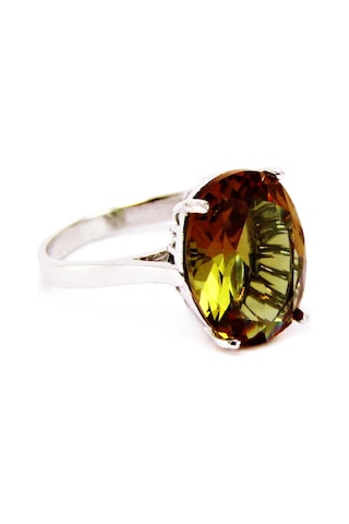 Gümüş Zultanit Oval Büyük Taşlı Kadın Yüzük