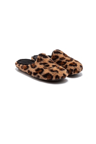 Twigy Leopar Kadın Peluş Ev Terliği Siyah 37/41 623026