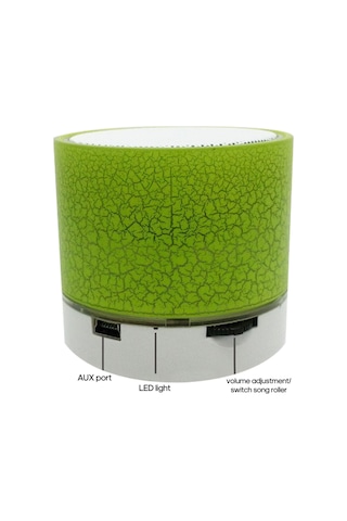 Yunboo Yeşil Mini Kraklı Tasarım Hoparlör - Su Geçirmez Bluetooth, Usb/tf Kart Desteği, Flaş Işık, Taşınabilir Oto Ses Sistemi