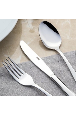 Nehir Sahra 12 Adet Sade Tatlı Bıçak Gri