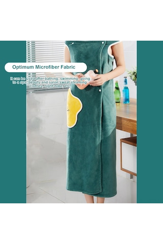 Monyee Zeytin Yeşili L 105-120 Kg Kuru Hızlı, Tüylenmeyen, Cepli Koral Yün Mandalı - Banyo, Havuz Ve Spa İçin Giyilebilir Kumaş Yeşil