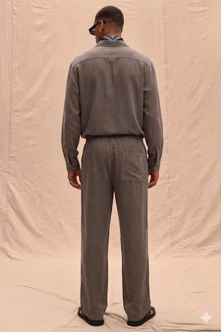 Tarz Cool Erkek Haki Tencel Kumaş Oversize Gömlek Pantolon Takım Rahat Kesim Yazlık Kombin
