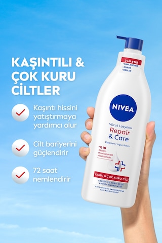 Vücut Losyonu Repair Care 400 Ml,72 Saat Nemlendirici,kuru Cilt,kaşıntılı Ve Hassas Ciltlere Özel