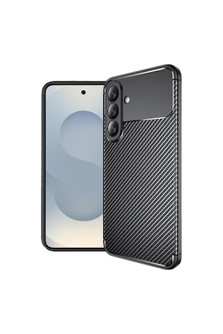 Spia Galaxy S26 İle Uyumlu Kılıf Siyah Karbon Silikon Orijinal Galaxy S26 İle Uyumlu, Siyah 50 x 22