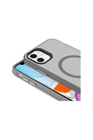 Apple Uyumlu iPhone 11 Uyumlu Zore Magsafe Şarj Özellikli Buzlu Transparan C-pro Sert Kılıf-derin Mor Derin Mor -