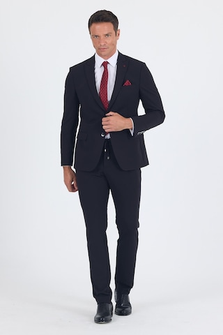 İmza Siyah Kırlangıç Yaka Kelebek Astar 6 Drop Slim Fit Beli Lastikli Takım Elbise 1001250176 Siyah