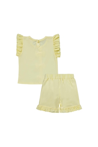 Civil Baby Mobil Fiyonklu Şortlu 6-18 Ay Takım - Sarı