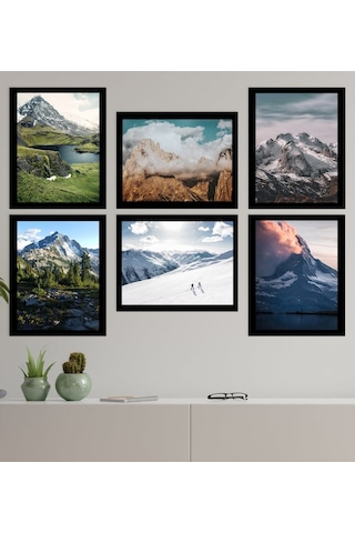 Bk Gift 6 Parça Çerçeve Görünümlü Ahşap Tablo Seti (45X60Cm)-5