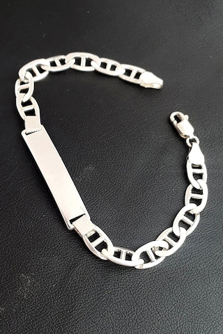 925 Ayar Gümüş Tasarım Erkek Bileklik 03256332